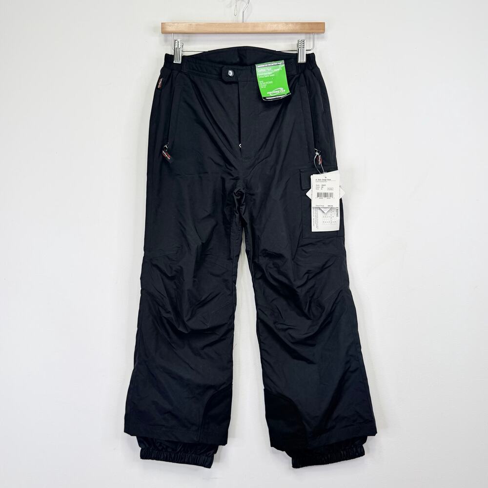 NEW OBERMEYER Juniors Cargo Snow Pants Husky 8 Black Waterproof Ski Snowboard